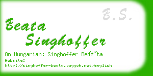 beata singhoffer business card